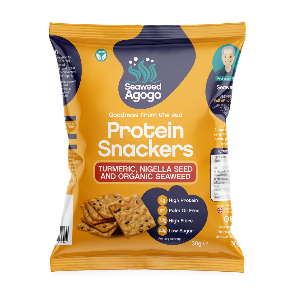 Protein Snackers - Turmeric, Nigella Seed & Organic Seaweed - Seaweed Agogo